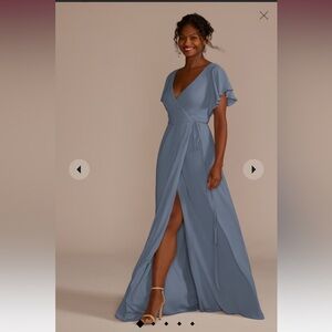 David’s bridal flutter sleeve wrap dress size 18